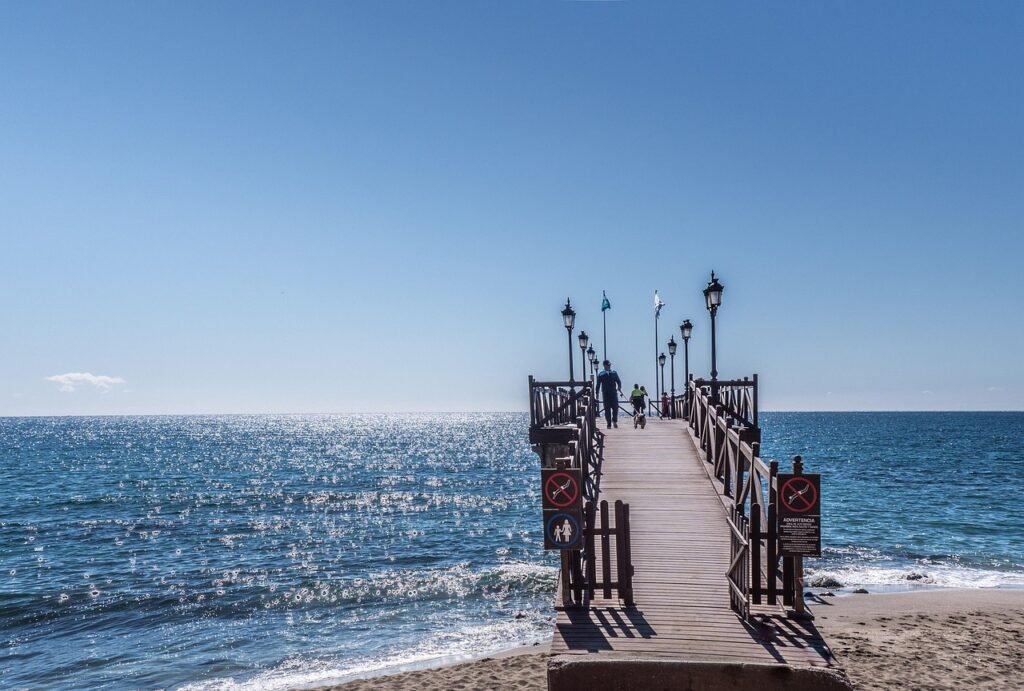 jetty, marbella, marbella club, malaga, nature, andalusia, spain, beach, costa, sea, sand, blue, costa del sol